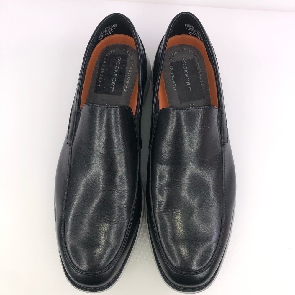 Rockport Leather Black Venetian Loafer Shoes Size 10W - Picture 4 of 7